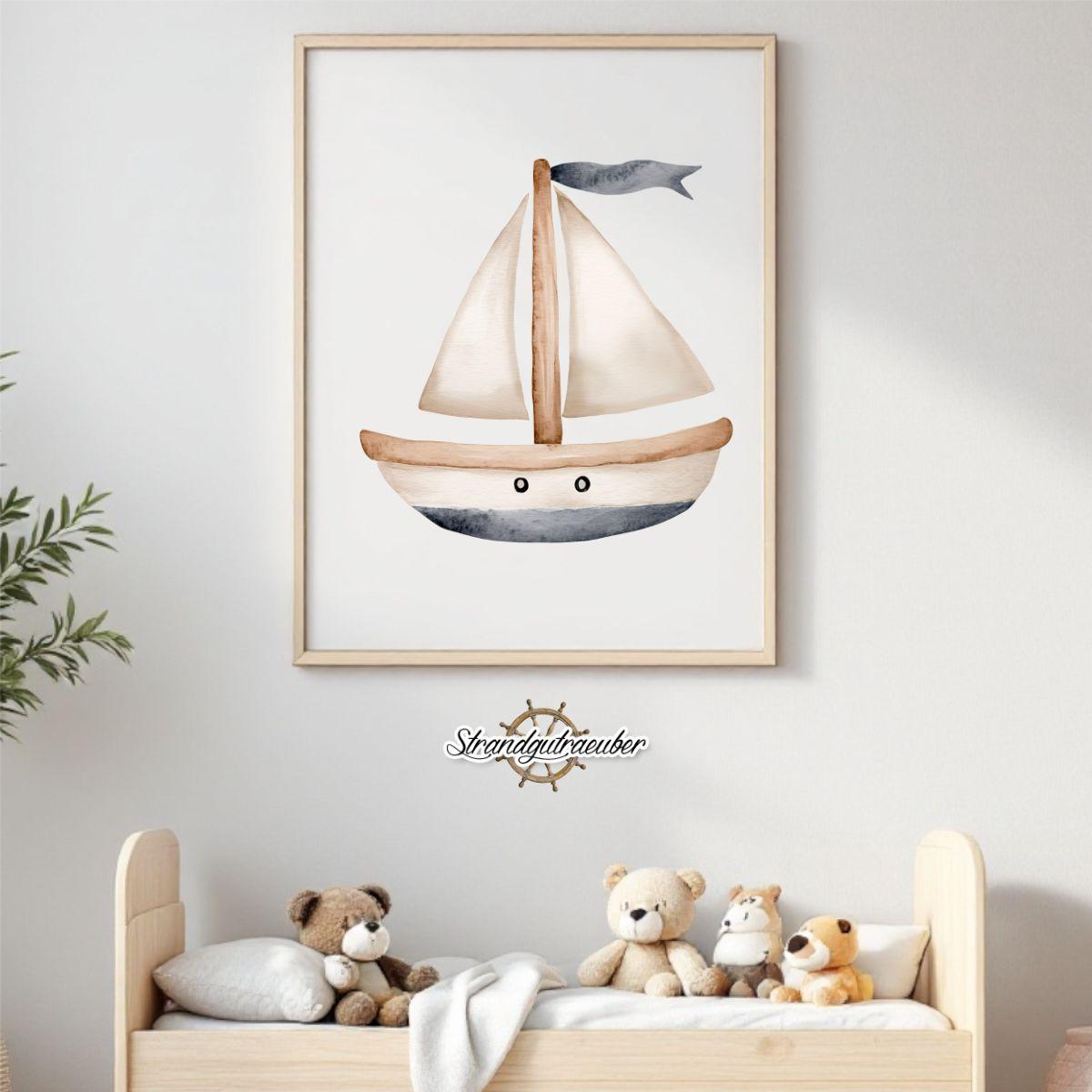 Buegelbild Segelboot I Buegelbild Segelboot I